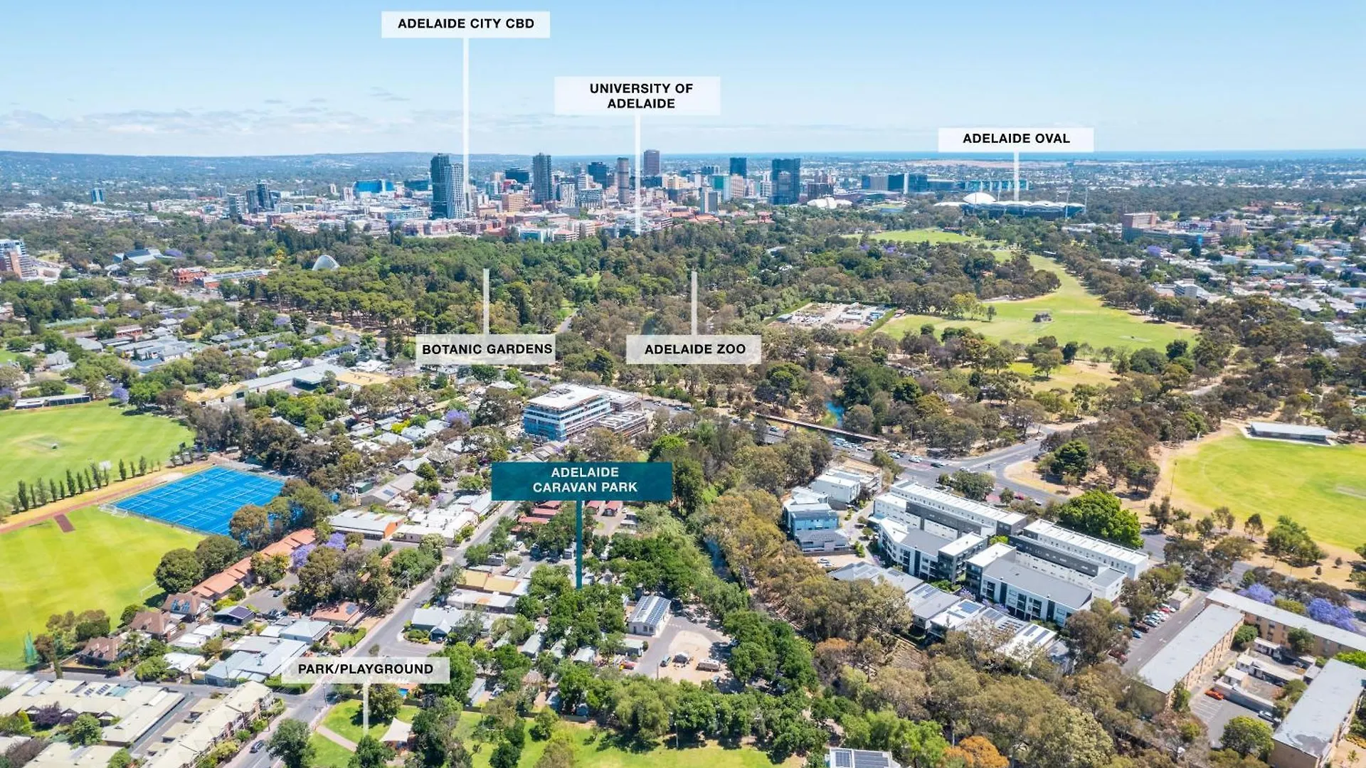 Adelaide Caravan Park - Aspen Holiday Parks location